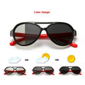 New B843 Pink Sunglasses for Children Photochromic Fashion Sunshade UV400 Polarized Lenses Silicone Frame Tac Color-Changing