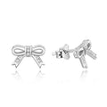 Wholesale 925 Sterling Silver Women's Earrings New Style Bowknot Statement Earrings Rhodium Gold Featuring Zircon for Gift