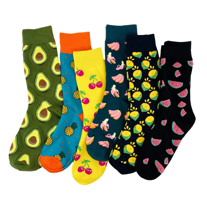 XIANGHUI Wholesale Custom logo Personality Women's Hosiery Unisex Funny Fashion Color Colorful Men Crew Tube Socks