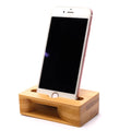 Universal Bamboo Stand Holder Rectangle Design Custom Logo Coated Portable Wood Construction Modern Stylish Reusable