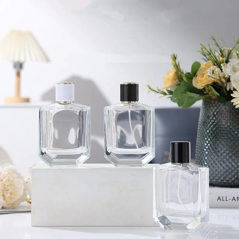 Wholesale Perfume Glass Bottle 100ml Perfume Bottles Glass Spray Bottle Custom logo Package Box
