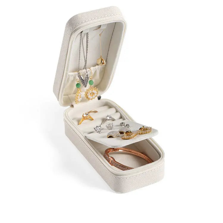 Custom Zipper Fashion PU Leather Gift Display Jewelry Box Organizer Storage Case Pouch Packing for Girls Wholesale Custom Logo