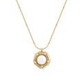 Latest 18K Gold Plated Stainless Steel Jewelry Beads Chain Flower Pearl Pendant  for Woman Accessories Necklace P243437