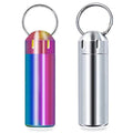 Custom Waterproof Stainless Steel Dispensers Necklace Case Metal Keychain Pill Box
