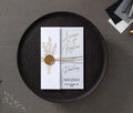 Luxury Clear Transparent  Gold Leaf White Cover With Monogram Wax Seal and Roped Gold Foil Acrylic Wedding Invitation