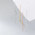 925 Sterling Silver Cross Chain Ear Wire Wave Thread with O Ring Earrings Accessories