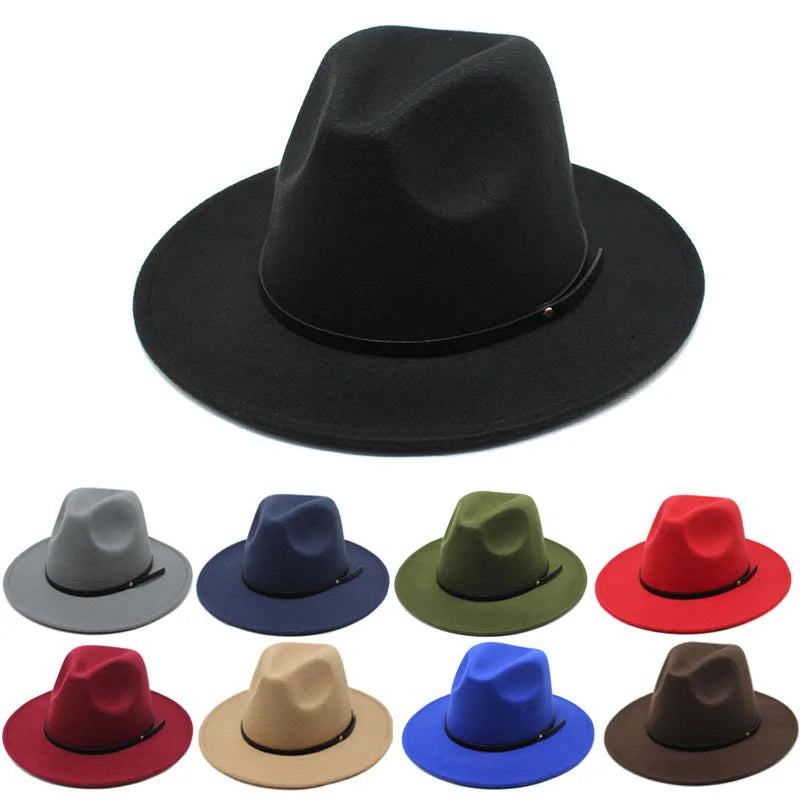 Fashion Design Wholesale Meiguan Brand Eco-friendly Wool Felt Fedora Hats Unisex Fall Cowboy Dress Style Wide Brim Floppy Party