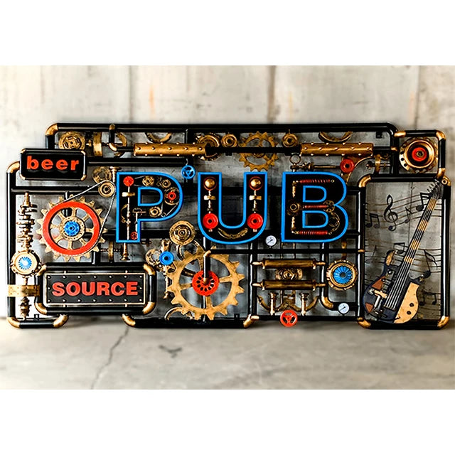 Custom Retro Industrial Style Wall Decoration Pendant bar Restaurant Tattoo Shop Coffee Shop Creative Wall Decoration