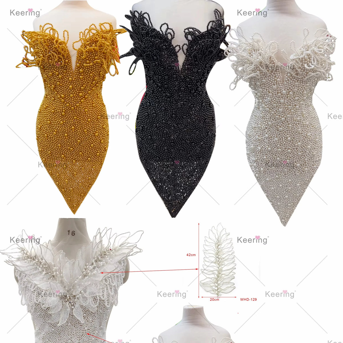 WDP-609 Keering Luxury Princess Wedding Dress New Arrival 3D Pearl Bodice with Flatback Rhinestone Applique Elegant Gowns MegaBDM