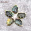 PM30181 Faceted Natural Gemstone Bohemian Labradorite Teardrop Pendant Gold Plated DIY Jewelry Making for Women Children's