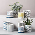 Nordic Geometric Art Flower Pot Ceramic Creative Personality Multi-color Pattern Simple Small Flower Pot Living Room Balcony Hom