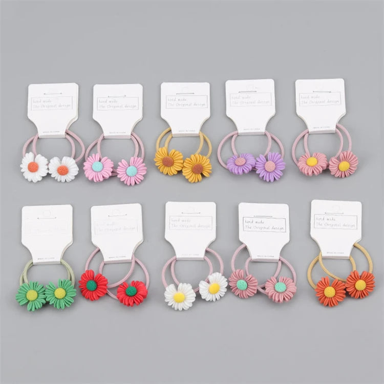 Bestseller New Kids Colorful Daisy Hair Accessories Sweet Girls Hair Ring Band  Elastic Hair Ropes for Children