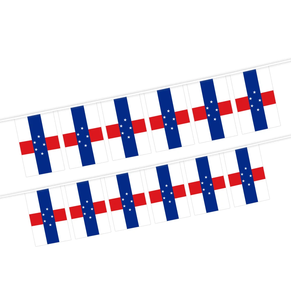 the Netherlands Antilles Bunting String Flag 5.5X8 IN For Outdoor And Indoor Decoration (12pcs/Unit)