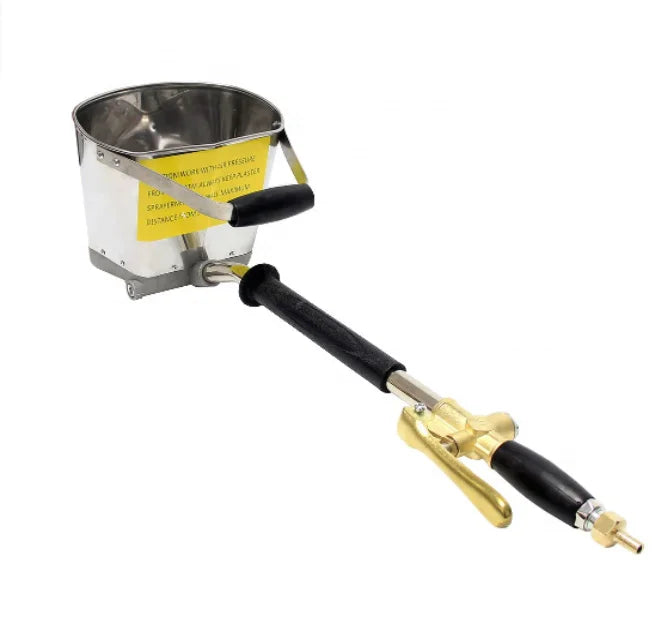 CHEVALIEROUS Metal Mortar Sprayer Wall Mortar Gun Stucco Shovel Hopper Ladle Cement Surface Polishing for Wall/Ceiling