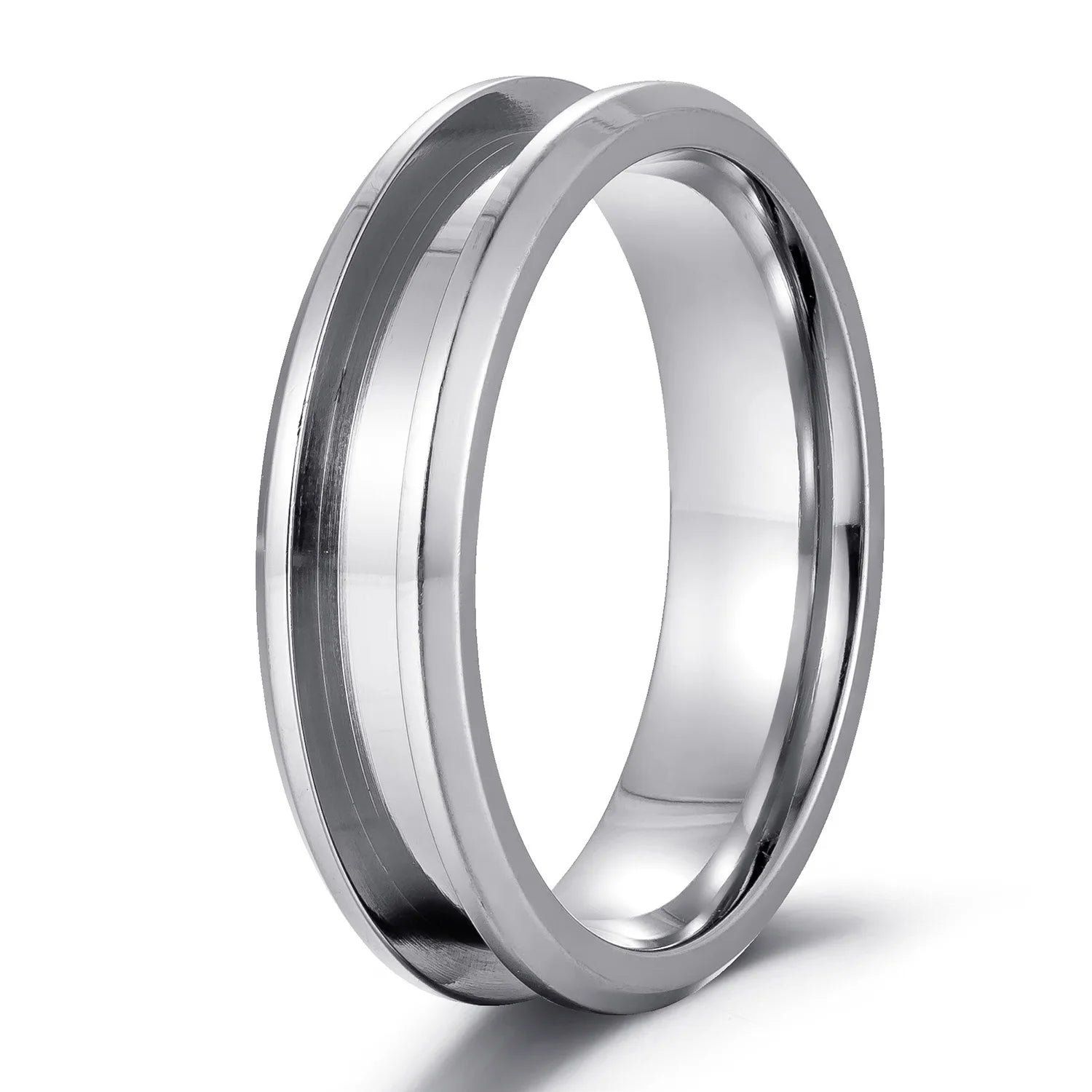 Cheap Wholesale Classic 1 Channel Titanium Ring Blanks for Inlay 6MM