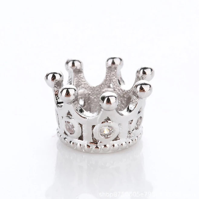 Fashion Queen Crown Pave Zircon Charms Jewelry Accessories Beads Bracelet Rhinestone