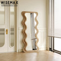 WISEMAX FURNITURE Ins Wave Shape Plastic Frame Bedroom Full Length Mirror Cafe Living Room Long Decorative Standing Mirror