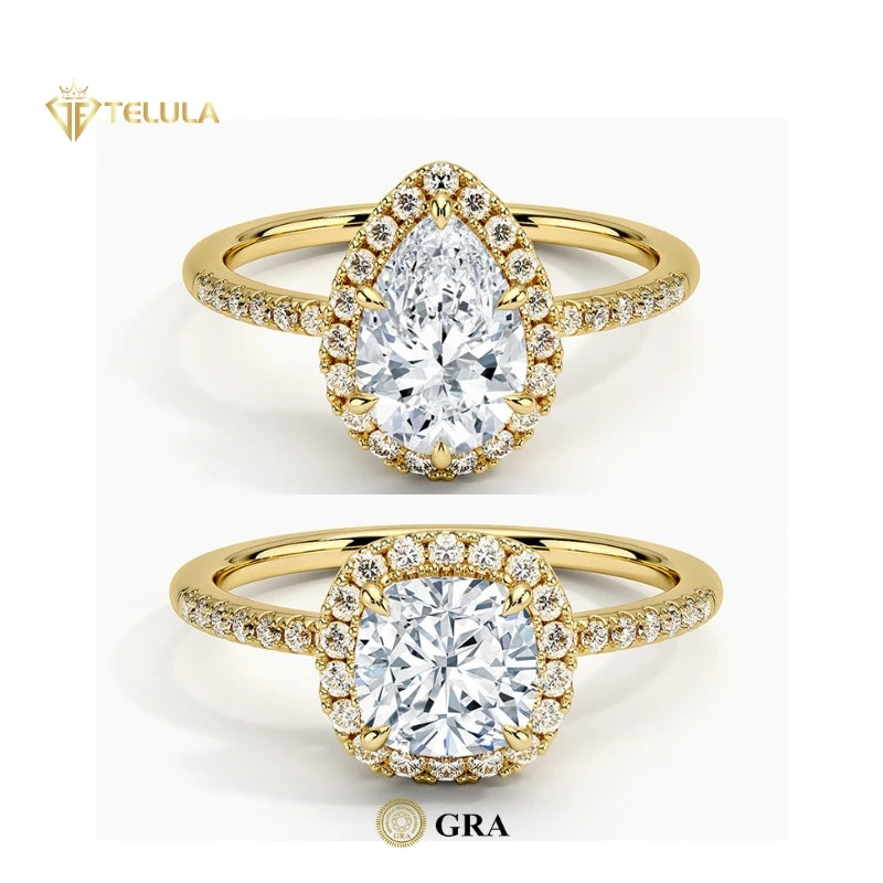 Hot Selling Gold Plated 925 Sterling Silver Oval Radiant Asscher Mossanite Women's Engagement Wedding Moissanite Ring