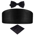 Vintage Polyester Cummerbund and Bow Tie Set with Plate Buckle Length 80