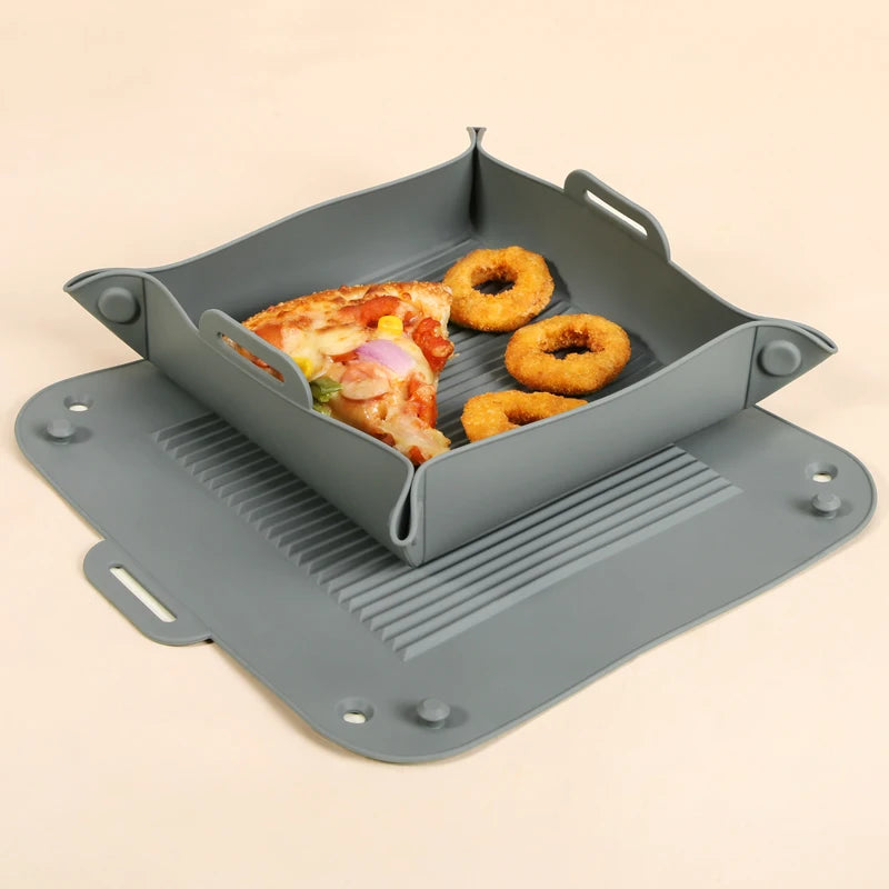Reusable Silicone Air Fryer Pot Silicone Folding Pad Mat Air Fryer Basket Silicone Air Fryer Liners