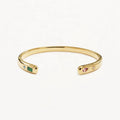 China Wholesale Gold Plated Vermeil Cubic Zirconia Bracelet Fine Jewelry Stainless Steel Birthstone CZ Women Cuff Bracelet