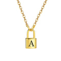 Women's 18K Gold Plated Stainless Steel Initial Letter Necklace Trendy Link Chain Jewelry for Weddings Parties Engagements