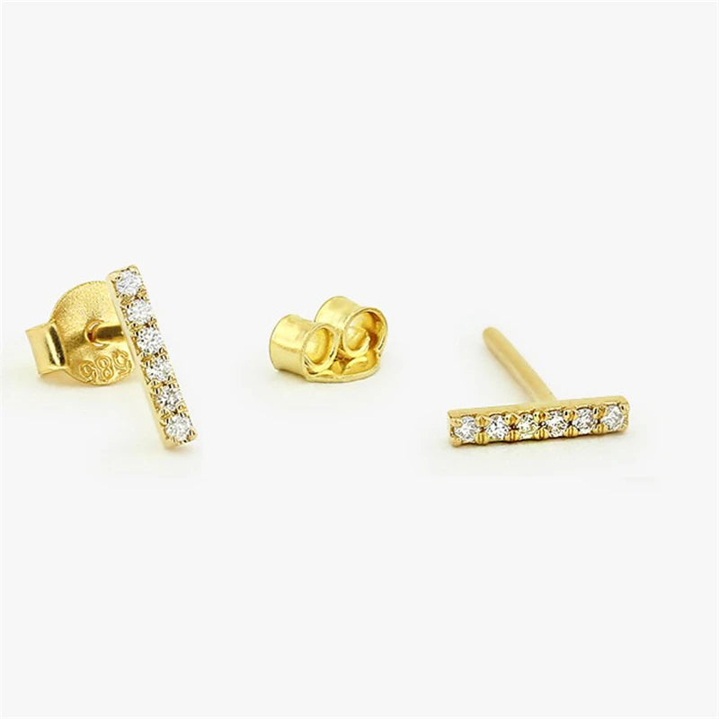 ROXI  S925 Sterling Silver Single Row Ball Bead Micro Diamond Stud Earrings