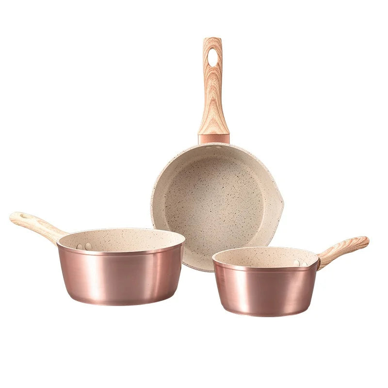 Multi-Functional Modern Durable Aluminum Cookware Set Non-Stick Milk Pot Instant Noodle Pot Induction Compatible Multi-Layer