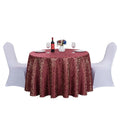 Luxury Polyester Damask Burgundy Table Clothes Wedding