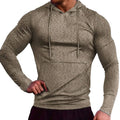 Men's Workout Hoodie Muscle Gym Hoodie Men Lightweight Athletic Pullover Hooded Black Hoodie Gym