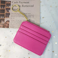 Wholesale Personalized Gifts Litchi Pattern PU Leather Women Girl Mini Luxury Card Holder Bag Zipper Coin Purse Keychain