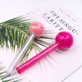 Custom Pink Lollipop Shape Lipstick Packing Clear Pink Plastic Unique 9ml Empty Container Kids Clear Lip Gloss Tube