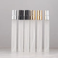 Hot Sale Cosmetic 10 ml  Frosted Portable Glass Perfume Empty Bottle  Spray Essential Oil Bottles with Black/Golden/Silver Cap
