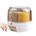 6 Square Round Rice Rotary Storage Container Dry Food Storage Box Large Food Dispenser Rice Bucket Kitchen Storage Boxes & Bins