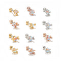 Korean Dream Starry Sky Zircon Ear Stud Wholesale Fashion Diamond Moon Star Earrings Studs Exquisite Piercing Jewelry for Women