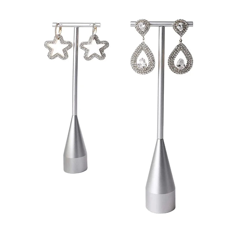 European Style Metal Single Dangle T bar Earrings Display Stand Earrings Jewelry Display Photography Props