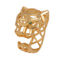 Fashion Hiphop 18k Gold Plated Saudi Arabia Middle East Adjustable Leopard Open Ring