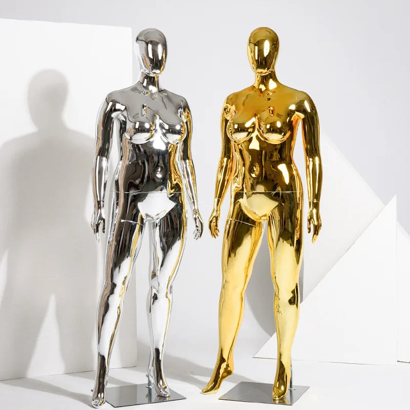 PE Gold Silver White Color Cheap Fat Size Female Mannequin