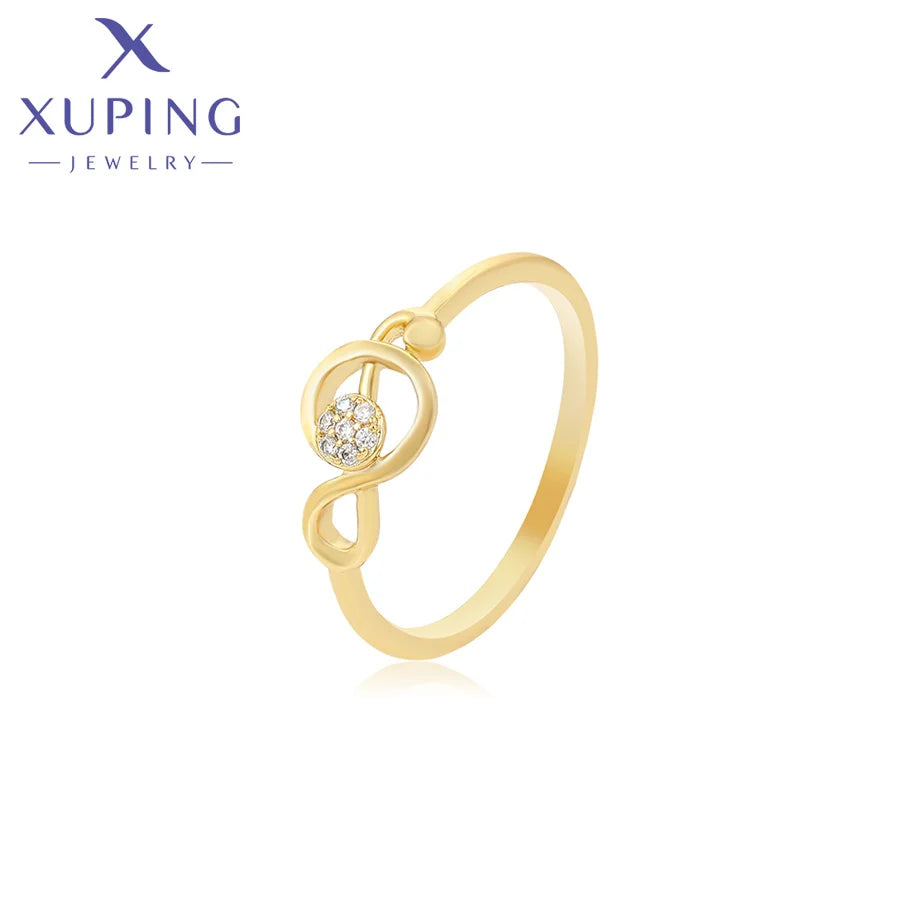 S00137183 xuping Jewelry Luxury Diamond Exquisite Fashion Rings Elegant Rose Gold Color Engagement Ring Women
