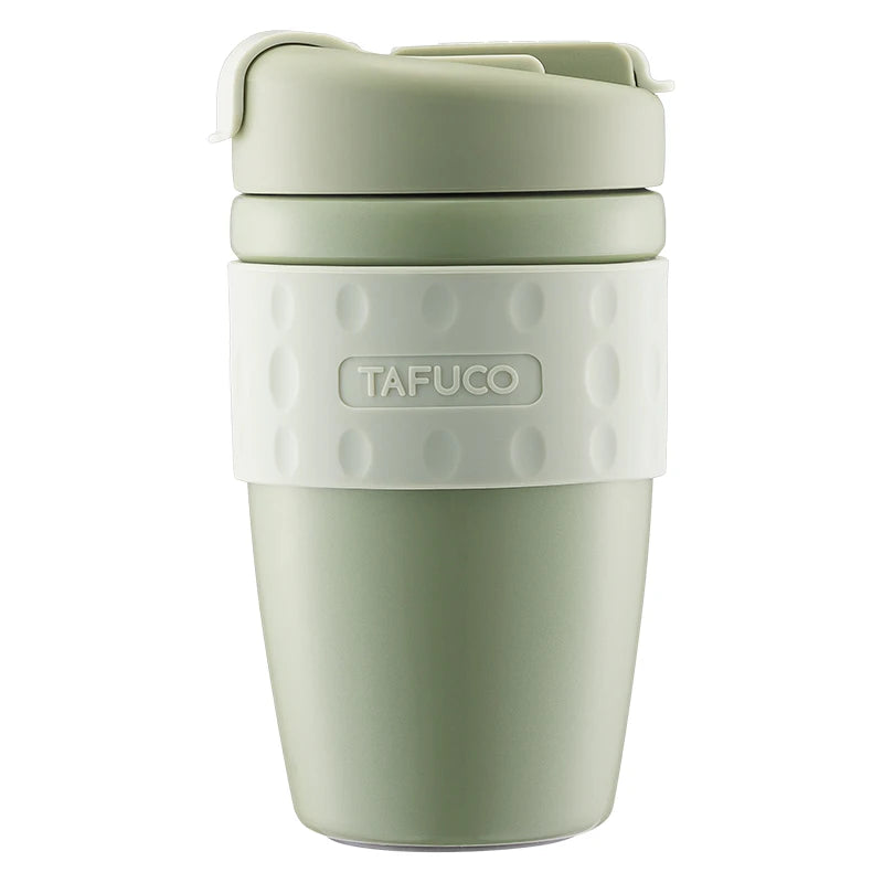 Tafuco 12 oz /16oz Leak Proof Eco-Friendly Cute 350ML/500ML Stainless Steel Insulated Travel  Coffee Cup Mug With Lid 2 in 1
