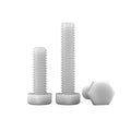 DIN933 White Nylon External Hex Bolts Hexagonal Screws M5 M6 M8 Plastic Screws Insulation Bolt PA66
