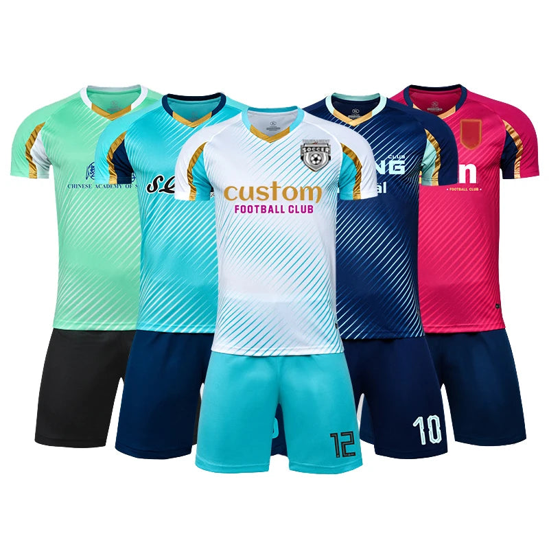 Customizable Soccer Team Sets Football Uniforms Yellow Blue Soccer Jersey for Men