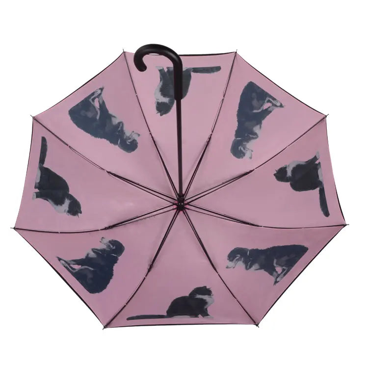 Umbrellas Wholesale Null Rainy Walking 23inch Dog and Cat Print In-layer Printing Straight Umbrella