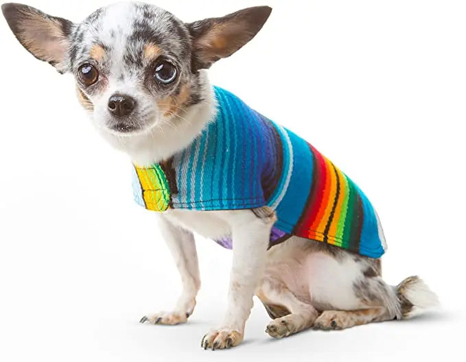 Fiesta Mexican Serape Blanket Dog Clothes Costume Vest Dog Pet Poncho