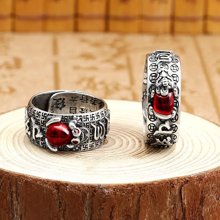 Anillo Feng Shui Pixiu Lucky Ring Adjustable Chinese Women Men Anillo De Hombre Mantra Pixiu Rings MegaBDM