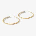 YINJU Sterling Silver 925 Jewelry 18k Gold Plated Trendy CZ Gold Big Hoop Earrings