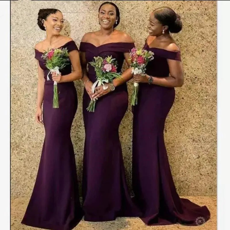 Evening Gown 2024 New Toasting Gown Long Dishtail Slim Line Shoulder Bridesmaid Dress