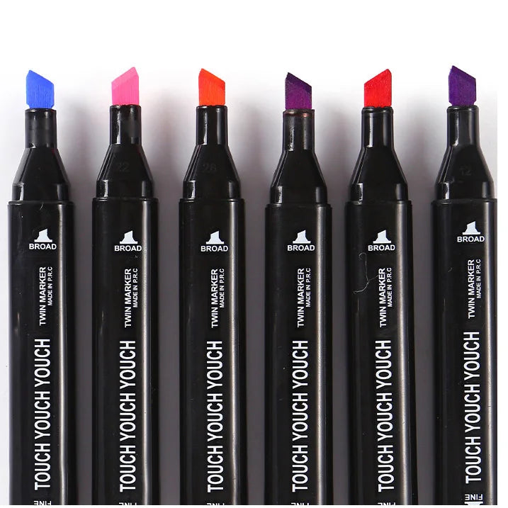 80-Color Plastic Double-sided Tip Markers Set with Canvas Bag for Adults and Kids Art Creations