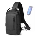 Large Capacity Men's Multifunctional Crossbody Shoulder Chest Bag with USB Charging Port Sports Handbag