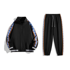 LAYENNE Jogging Streetwear Tracksuit for Men Two Piece Jacket Pants Set With Custom Embroidery Logo Men Tracksuits